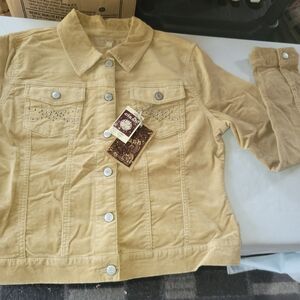 Women's Tan Corduroy Jacket With Stretch  size XL